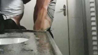 Gay cruising porn between men in public toilet