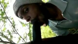 Outdoor BJ fun between horny gay strangers