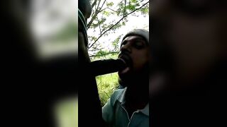 Outdoor BJ fun between horny gay strangers