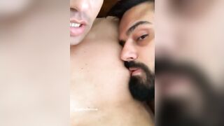 Nipple sucking fun with a hot and sexy beardo