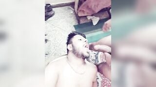 Throat fucked boy enjoying a lovely big cock