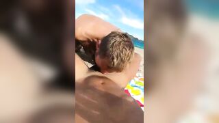 Beach side blowjob with a hunky and hot gay stranger