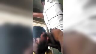 Public gay blowjob with a slutty guy in a toilet