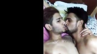 Horny young lovers having hot gay fuck together