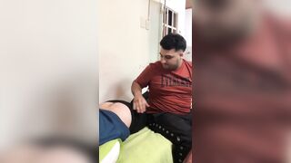 Muscular horny man fucking a bottom boy deeply
