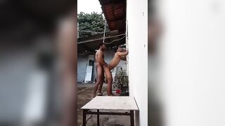 Horny naked guys enjoy crazy fuck outdoors