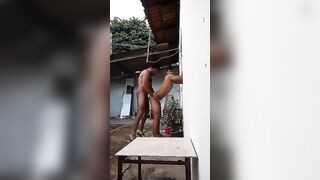 Horny naked guys enjoy crazy fuck outdoors