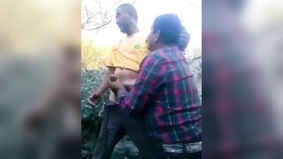 Public gay blowjob between horny desi daddies