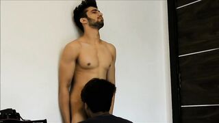 Naked hot hunk getting sucked discreetly
