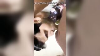 Slave bitch boy face fucked by a big dick top