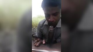 Outdoor cock suck by a horny and hot daddy