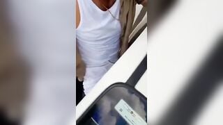 Horny cab driver getting sucked by his ride in car