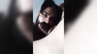 Delhi gay boy sucking off a horny hunk