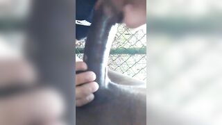 Outdoor cock suck by a slutty gay stranger