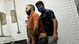 Horny gay strangers fucking in the toilet