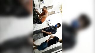 Horny gay strangers fucking in the toilet