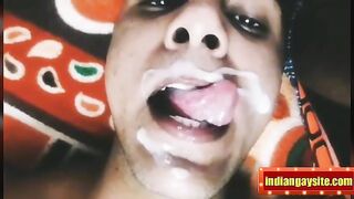 Indian twink boy gets a hot cum facial