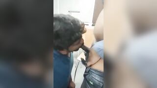 Office gay blowjob by a cum swallower