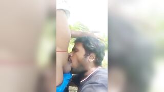 Indian gay boy sucking a daddy dick outdoor