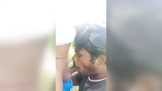 Indian gay boy sucking a daddy dick outdoor