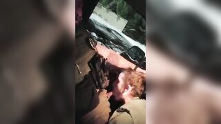 Gay cop blowjob by a twink in the cop's car