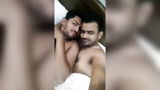 Kissing Indian men having a gay romance