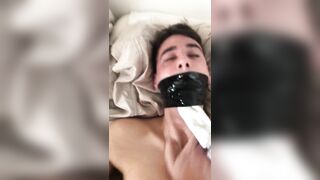 Bondage gay fuck with a slutty twink boy
