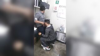 Horny gay workers fucking during break