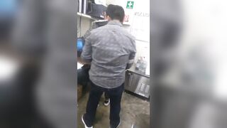 Horny gay workers fucking during break