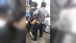 Horny gay workers fucking during break