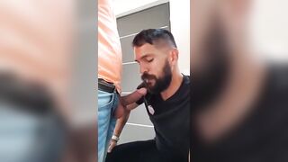 Gay cum sucker on daddy's hard cock