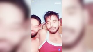 Romantic gay men from India making out
