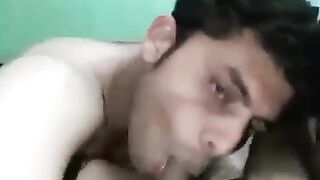 Indian gay guy sucking two big cocks