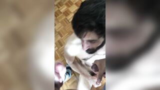 Face cumming video of slutty threesome gay sex