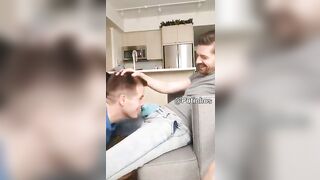 Gay slave twink blowing daddy's hard cock