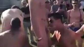 Gay public orgy of horny men fucking openly