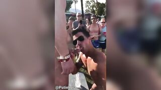 Gay public orgy of horny men fucking openly
