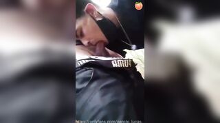 Gay cruising sex video of bareback threesome