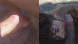 Foreigners hot outdoor white guy blowjob