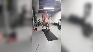 Gym old man fucking in the training room