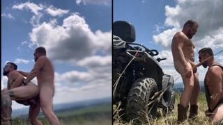 An outdoor blowjob in the mountains