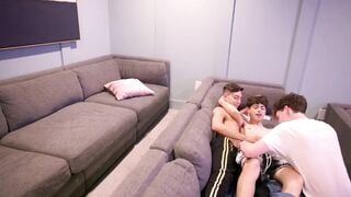 Threesome friends gets anal sex with friends