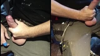 Painter masturbate in the working site