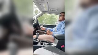 Office man masturbate in the car