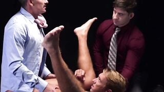 Office manager fucks with boss in office table