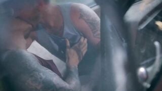 Late night car drive blowjob sex