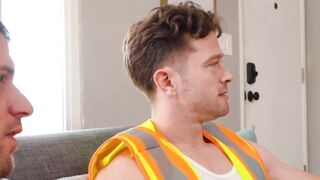 Working site two man busy in gay sex