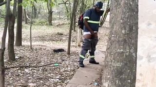 Outdoor street guy sucks stranger's big cock