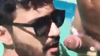 Beach gay hot blowjob mms