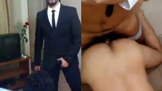 Suit man fucks with office boy